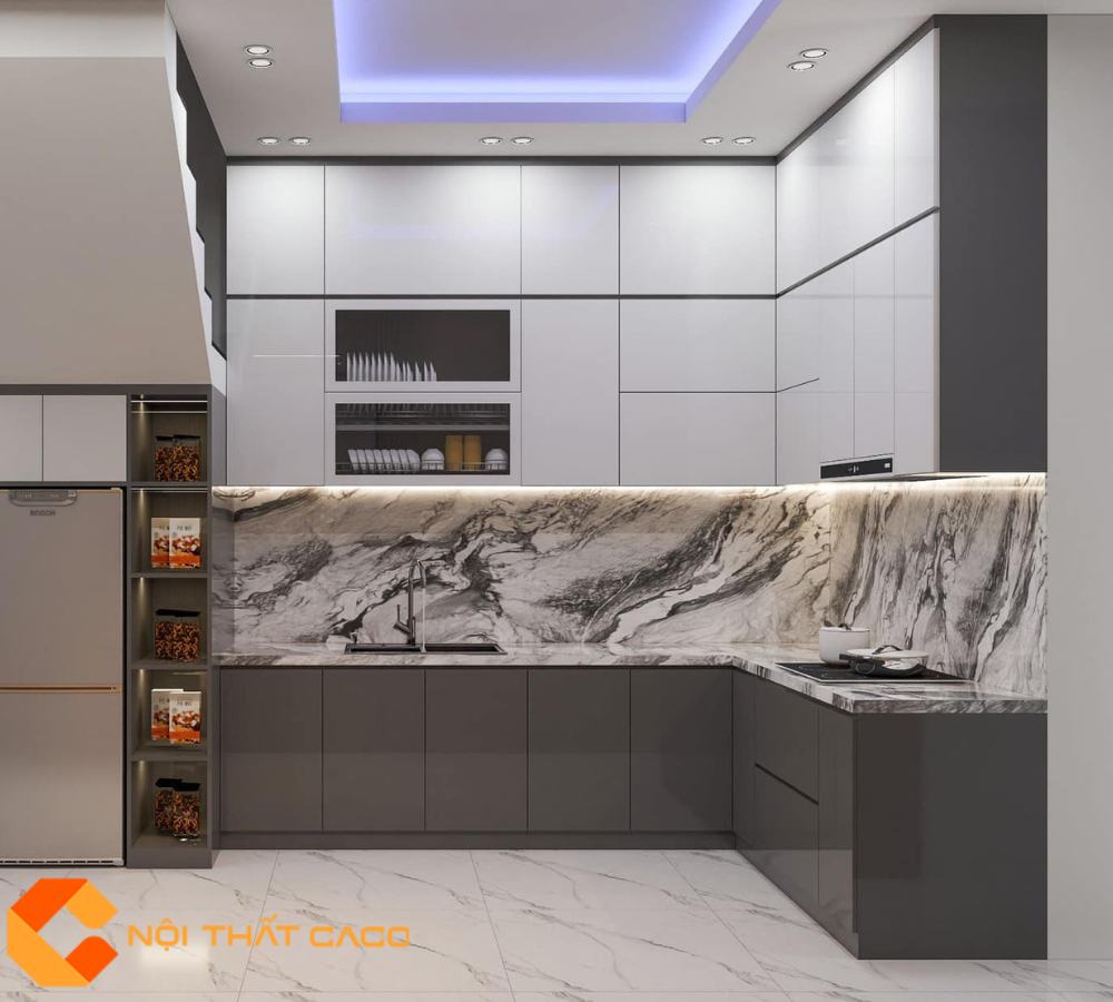 Tủ Bếp Gỗ Công Nghiệp TBM100