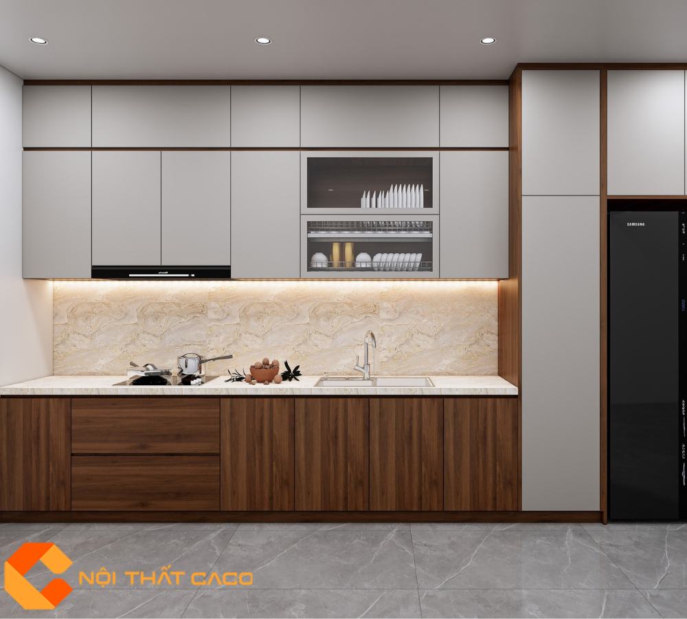 Tủ Bếp Gỗ Công Nghiệp TBM101