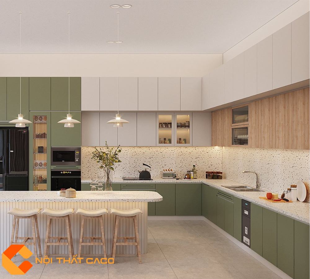 Tủ Bếp Gỗ Công Nghiệp TBM104