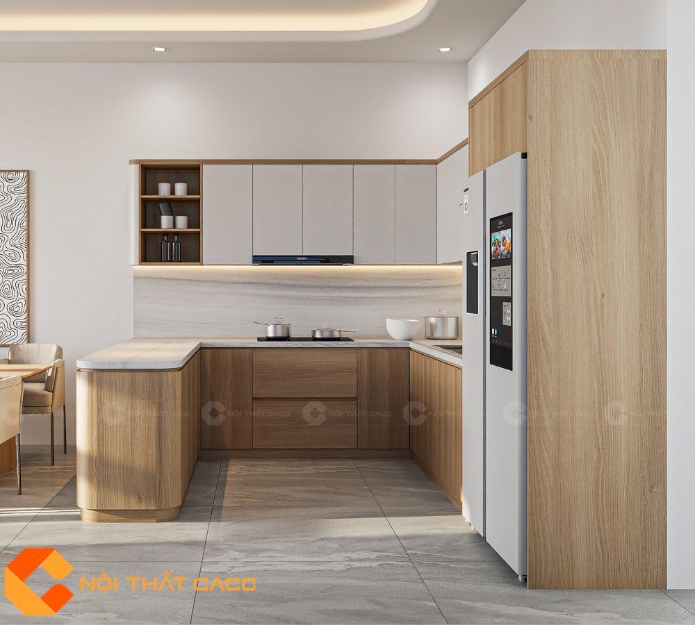 Tủ Bếp Gỗ Công Nghiệp TBM107