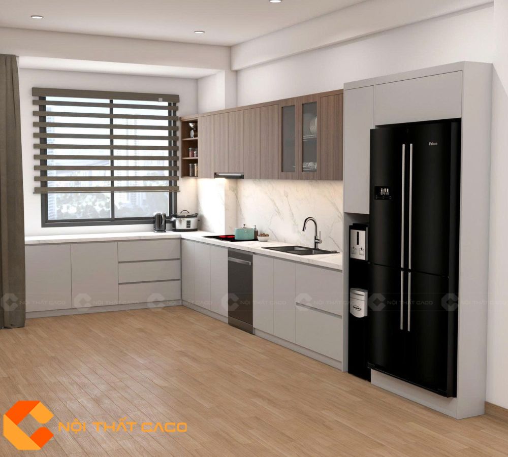 Tủ Bếp Gỗ Công Nghiệp TBM111