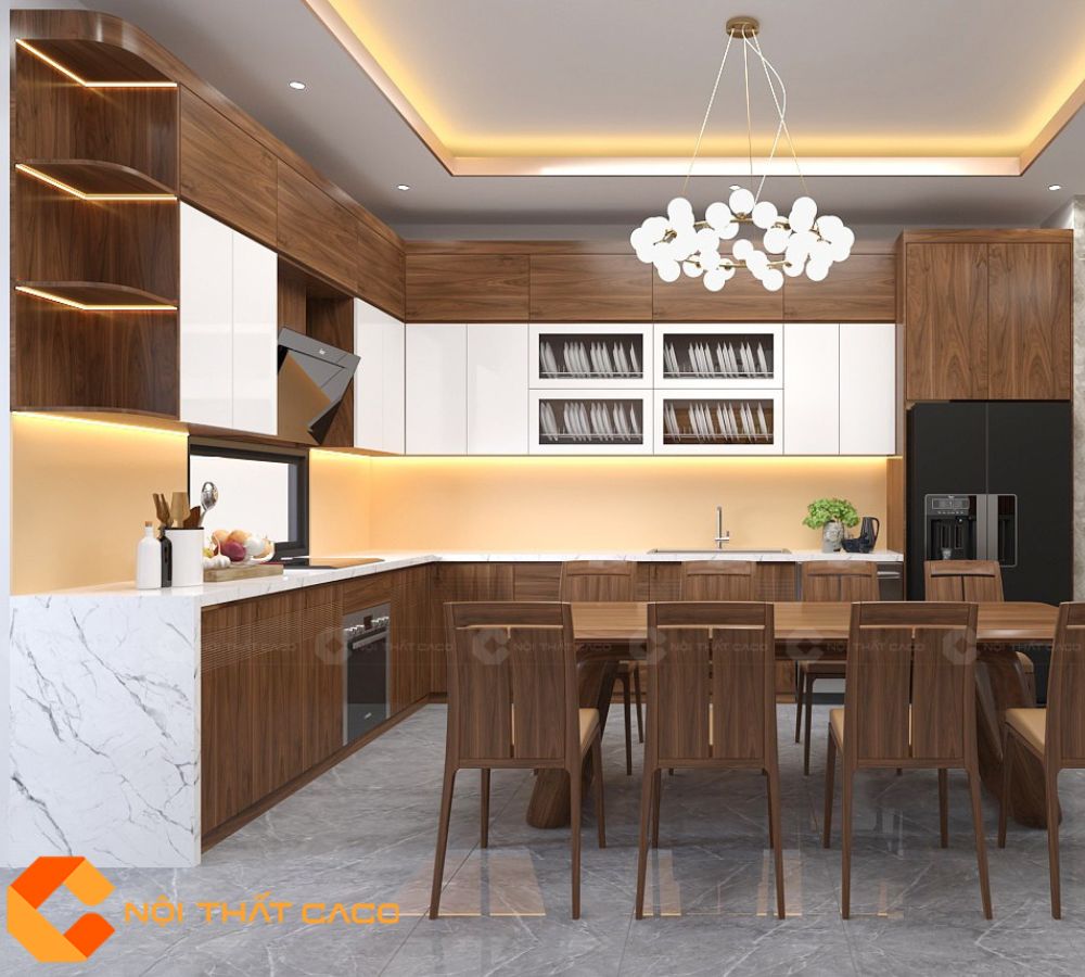 Tủ Bếp Gỗ Công Nghiệp TBM113