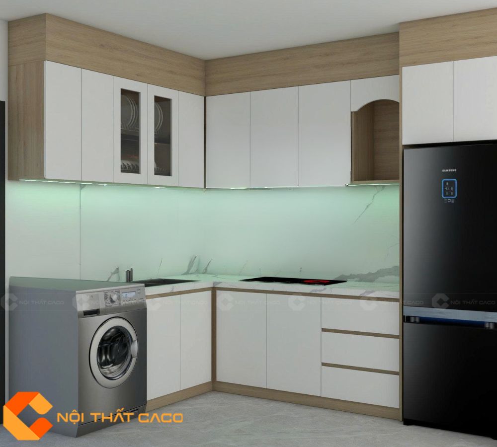 Tủ Bếp Gỗ Công Nghiệp TBM116