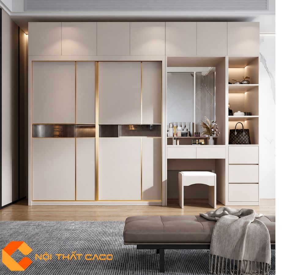 Tủ Áo Gỗ Công Nghiệp MDF Cánh Lùa Cao Cấp - TAL037
