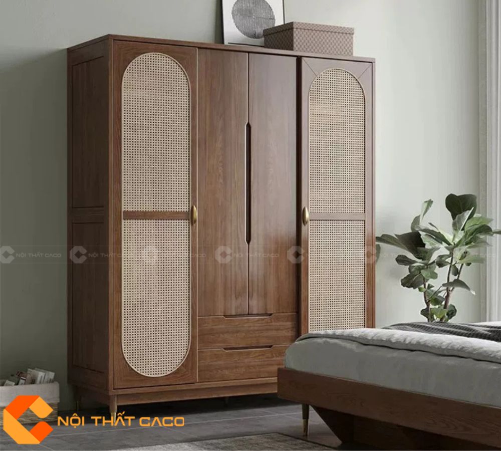 Tủ Quần Áo Gỗ Công Nghiệp TAM066 Cánh Mây Hiện Đại 