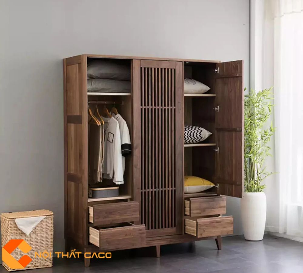 Tủ Quần Áo Gỗ Tự Nhiên TATN069 Bền Đẹp Theo Thời Gian 