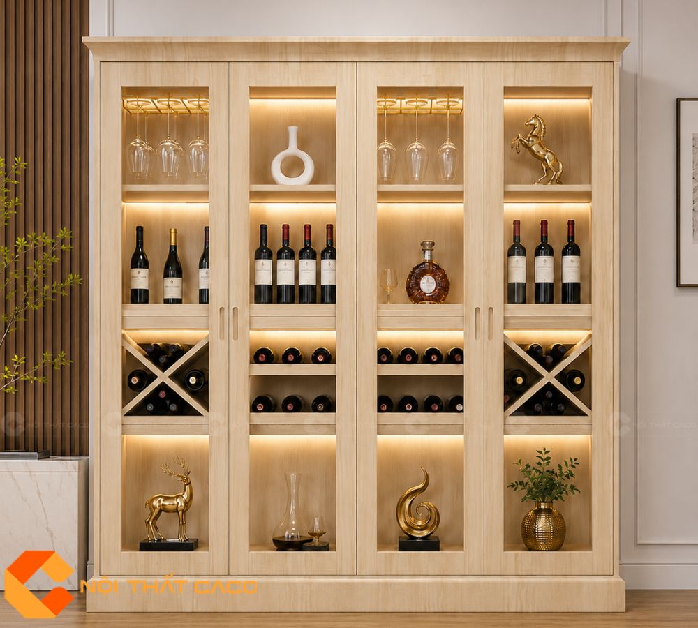 Tủ Rượu Gỗ MDF Phối Kinh Sang Trọng - TR038