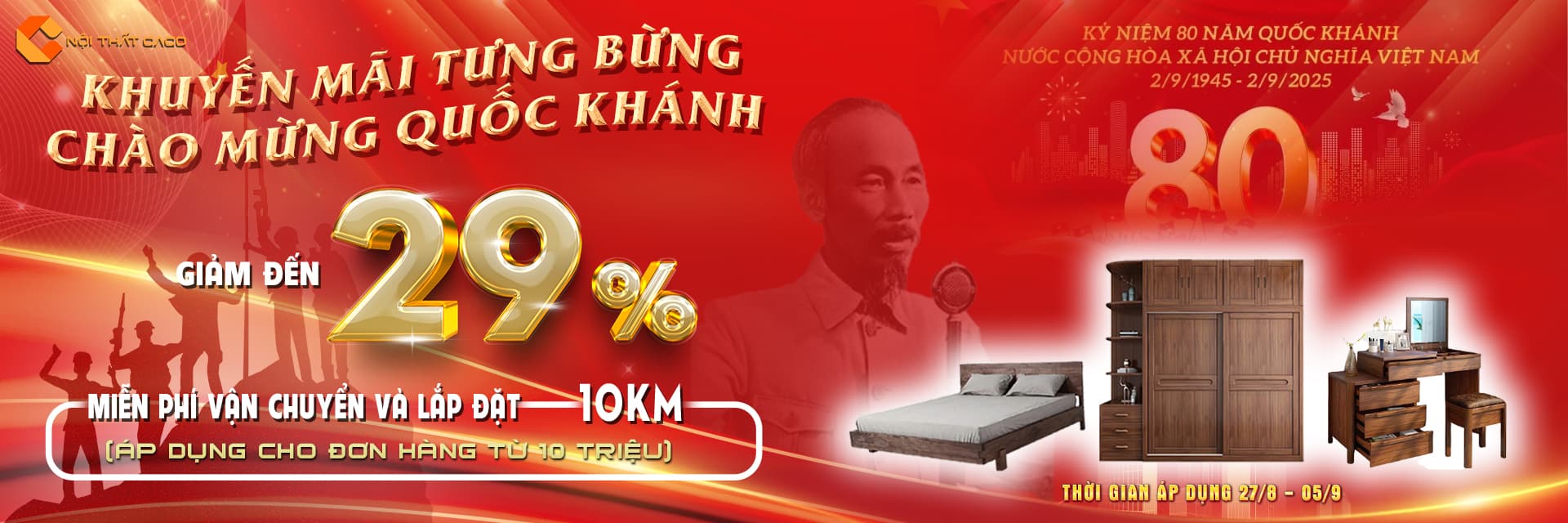 CaCo khuyến mãi lễ quốc khánh