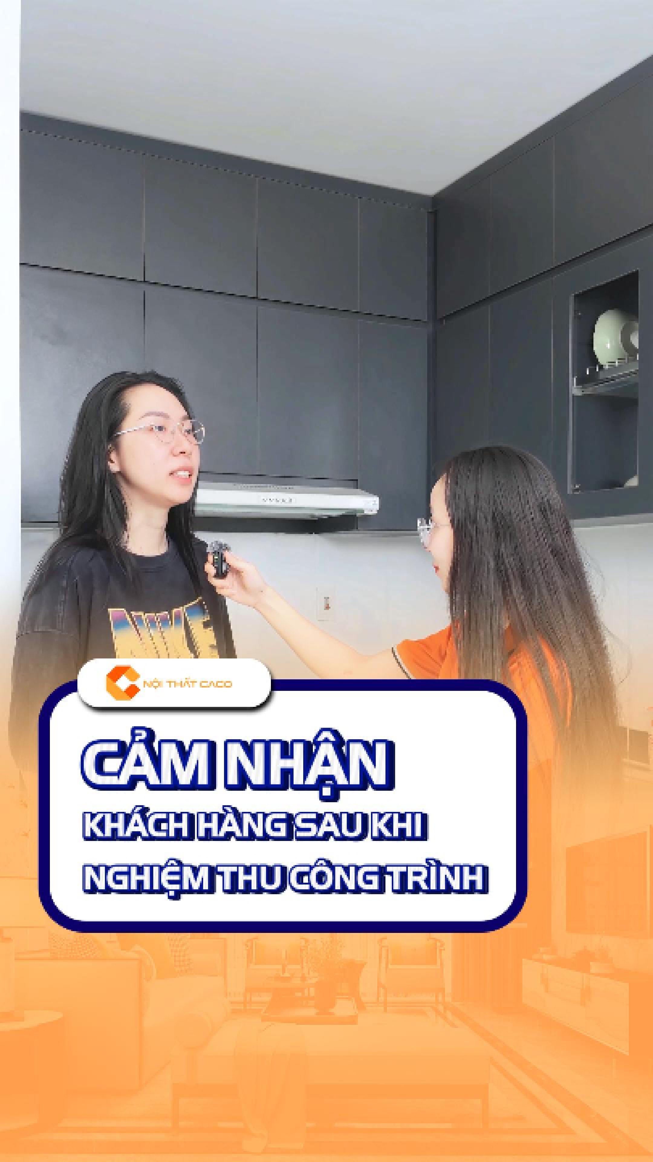 Phỏng Vấn Khách Hàng Sau Khi Hoàn Thiện Tủ Bếp Chữ L