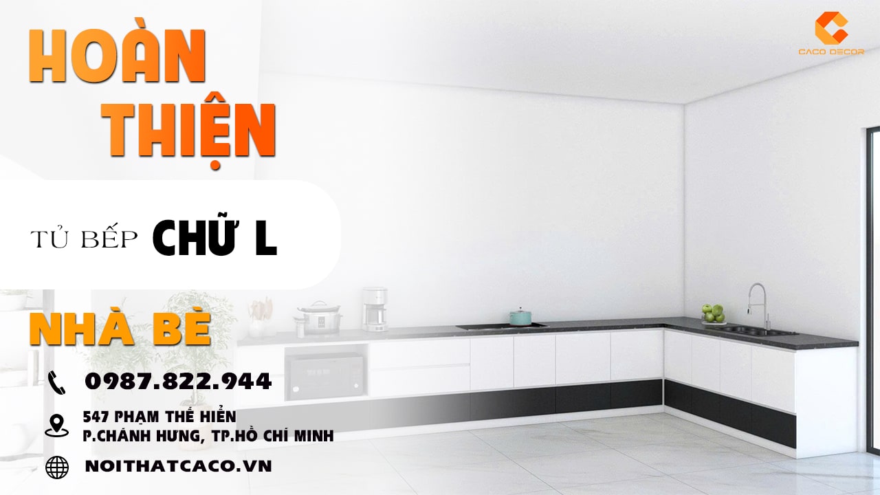 avatar video Thi Công Tủ Bếp Chữ L Đen Trắng Hiện Đại Tại Nhà Bè