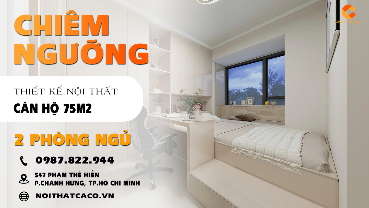 avatar video Thiết Kế Nội Thất Căn Hộ 75m2 2 Phòng Ngủ Hiện Đại